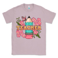 Lilac teacher floral pencil Classic Tee - BundleAndBundleShop