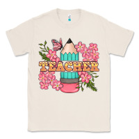 Natural teacher floral pencil Classic Tee - BundleAndBundleShop