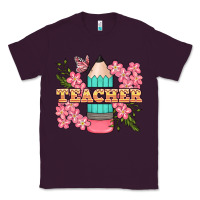 Plum teacher floral pencil Classic Tee - BundleAndBundleShop
