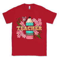 Red teacher floral pencil Classic Tee - BundleAndBundleShop
