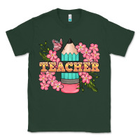 Sports Green teacher floral pencil Classic Tee - BundleAndBundleShop