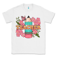 White teacher floral pencil Classic Tee - BundleAndBundleShop