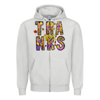 Dove Grey give thanks Zipper Hoodie - CowhideDigitalArt