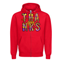 Red give thanks Zipper Hoodie - CowhideDigitalArt
