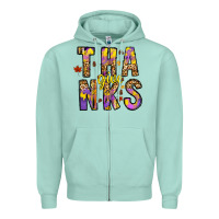 Seafoam give thanks Zipper Hoodie - CowhideDigitalArt
