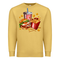 Antique Gold hamburger potatoes and coke Premium Sweatshirt - AdoDesignShop