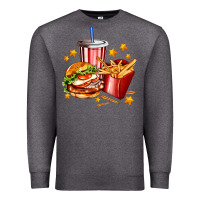 Charcoal Heather hamburger potatoes and coke Premium Sweatshirt - AdoDesignShop