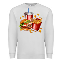 Dove Grey hamburger potatoes and coke Premium Sweatshirt - AdoDesignShop