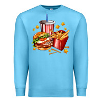 Ocean Blue hamburger potatoes and coke Premium Sweatshirt - AdoDesignShop