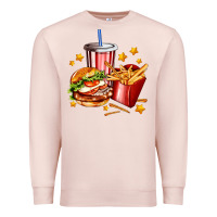 Pale Pink hamburger potatoes and coke Premium Sweatshirt - AdoDesignShop