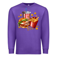Purple hamburger potatoes and coke Premium Sweatshirt - AdoDesignShop
