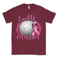 Burgundy Tackle Cancer Volleyball Classic Tee - texasbilliewilder
