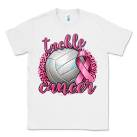 White Tackle Cancer Volleyball Classic Tee - texasbilliewilder