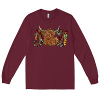 Burgundy joy highland cow Long Sleeve Tee - RanaPortraitStore
