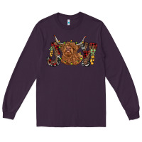 Plum joy highland cow Long Sleeve Tee - RanaPortraitStore
