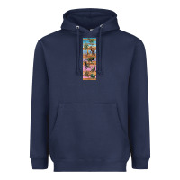 Navy dinosaurs pen wrap Heavyweight Hoodie - Artiststas
