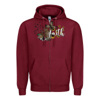 Burgundy faith Zipper Hoodie - SublimationCraftShop