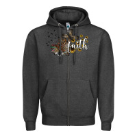 Charcoal Heather faith Zipper Hoodie - SublimationCraftShop