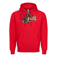 Red faith Zipper Hoodie - SublimationCraftShop