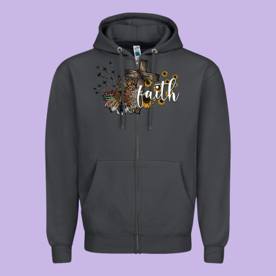 Faith Zipper Hoodie Designed By Sublimationcraftshop