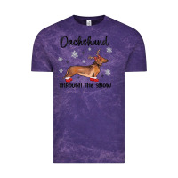 Cloud Purple dachshund through the snow Vintage Tee - MaliasSmallBusiness