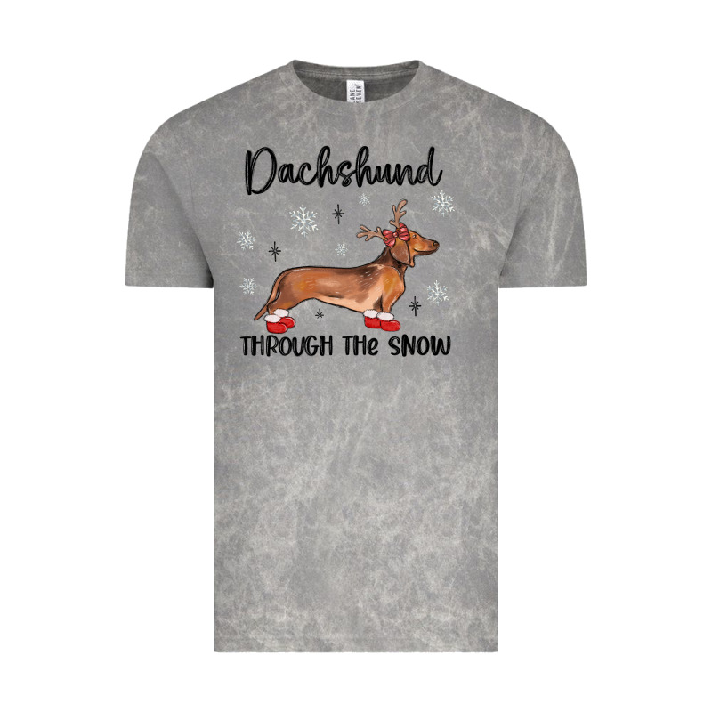 Dachshund Through The Snow Vintage Tee by MaliasSmallBusiness | Teevron