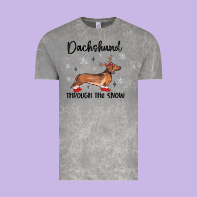 Vintage Tee dachshund through the snow