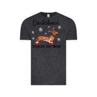Vintage Black dachshund through the snow Vintage Tee - MaliasSmallBusiness