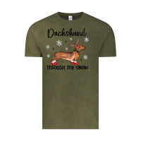 Vintage Olive dachshund through the snow Vintage Tee - MaliasSmallBusiness