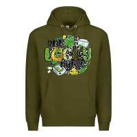 Army Green one lucky nurse Premium Hoodie - MaliasSmallBusiness
