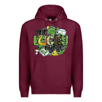 Burgundy one lucky nurse Premium Hoodie - MaliasSmallBusiness