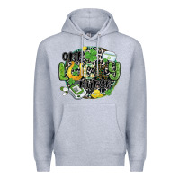 Heather Grey one lucky nurse Premium Hoodie - MaliasSmallBusiness