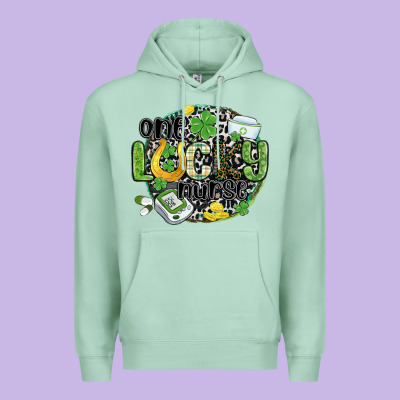 One Lucky Nurse Premium Hoodie Designed By Maliassmallbusiness