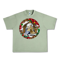 Oil Green Christmas Joy To The World Urban Heavy Tee - RanaPortraitStore
