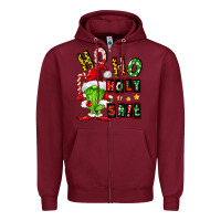 Burgundy ho ho holy shit Zipper Hoodie - FaDigitalArtStudio