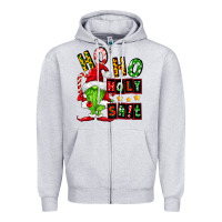 Heather Grey ho ho holy shit Zipper Hoodie - FaDigitalArtStudio