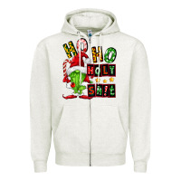 Oatmeal Heather ho ho holy shit Zipper Hoodie - FaDigitalArtStudio