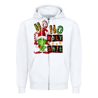 White ho ho holy shit Zipper Hoodie - FaDigitalArtStudio