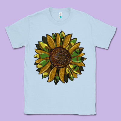 Camouflage Flitter Sunflowers Classic Tee Designed By Ranaportraitstore