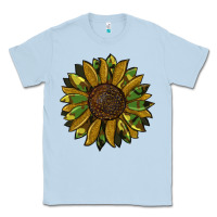 Dusty Blue camouflage flitter sunflowers Classic Tee - RanaPortraitStore
