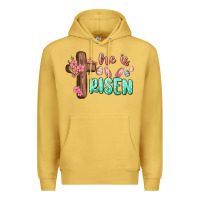 Antique Gold he is risen Premium Hoodie - MaliasSmallBusiness
