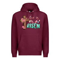 Burgundy he is risen Premium Hoodie - MaliasSmallBusiness