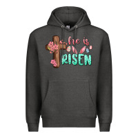 Charcoal Heather he is risen Premium Hoodie - MaliasSmallBusiness