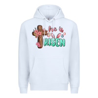 White he is risen Premium Hoodie - MaliasSmallBusiness