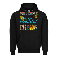 Black welcome to our beautiful chaos Zipper Hoodie - HRA Design Shop