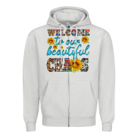 Dove Grey welcome to our beautiful chaos Zipper Hoodie - HRA Design Shop