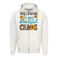 Oatmeal Heather welcome to our beautiful chaos Zipper Hoodie - HRA Design Shop