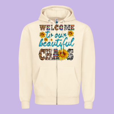 Welcome To Our Beautiful Chaos Zipper Hoodie Designed By Hra Design Shop