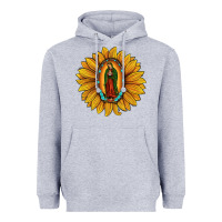 Heather Grey our lady of guadalupe sunflower Heavyweight Hoodie - JahusDesignShop