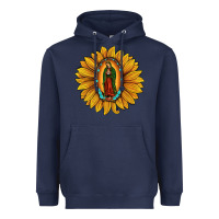 Navy our lady of guadalupe sunflower Heavyweight Hoodie - JahusDesignShop